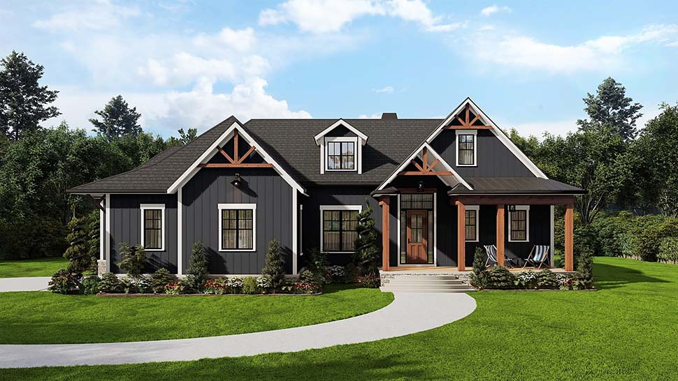 Farmhouse Plan with 2379 Sq. Ft., 3 Bedrooms, 3 Bathrooms, 2 Car Garage Picture 4