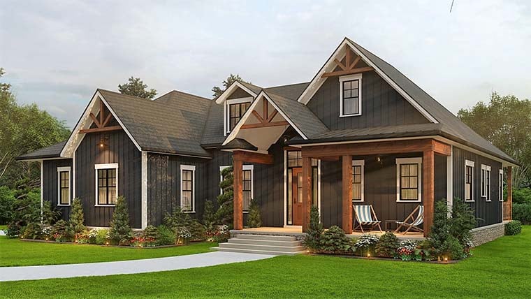 Farmhouse Plan with 2379 Sq. Ft., 3 Bedrooms, 3 Bathrooms, 2 Car Garage Picture 6