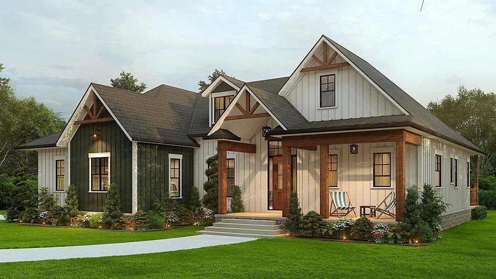 Farmhouse Plan with 2379 Sq. Ft., 3 Bedrooms, 3 Bathrooms, 2 Car Garage Picture 7