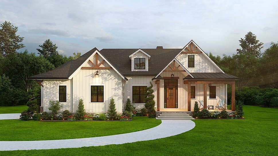 Farmhouse Plan with 2379 Sq. Ft., 3 Bedrooms, 3 Bathrooms, 2 Car Garage Picture 8