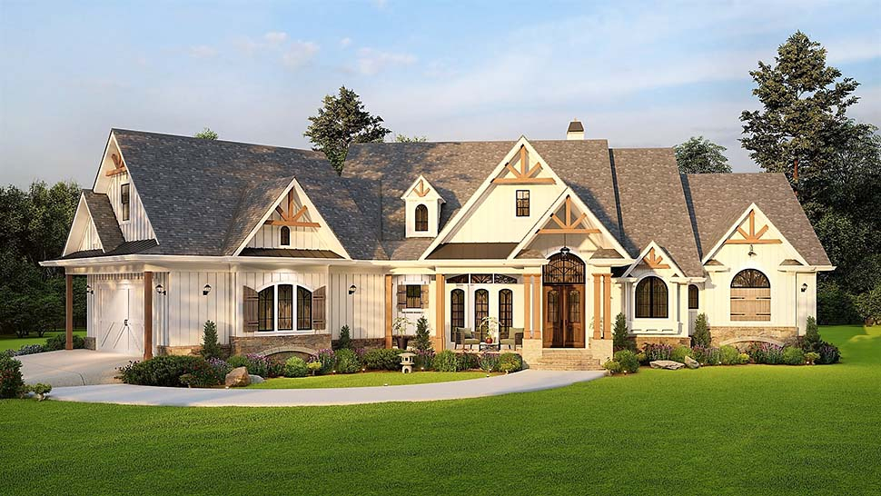Contemporary, Craftsman Plan with 3224 Sq. Ft., 4 Bedrooms, 3 Bathrooms, 2 Car Garage Picture 7
