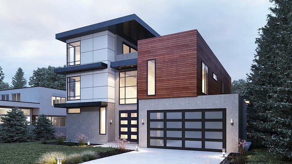 Modern Plan with 3595 Sq. Ft., 4 Bedrooms, 5 Bathrooms, 2 Car Garage Picture 3