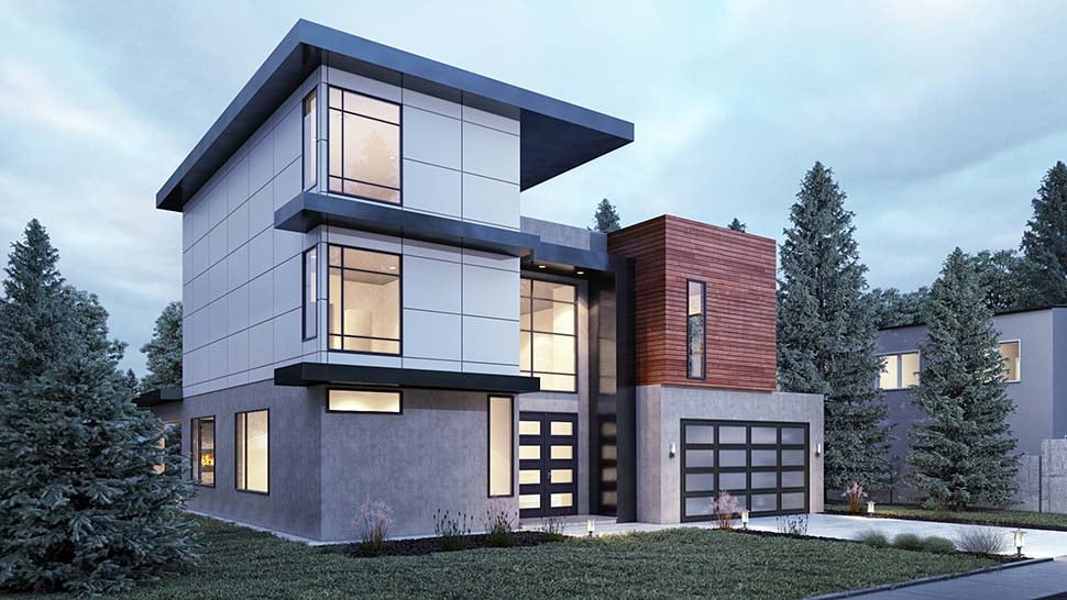 Modern Plan with 3595 Sq. Ft., 4 Bedrooms, 5 Bathrooms, 2 Car Garage Picture 4