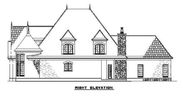 European, French Country, Tudor, Victorian Plan with 2889 Sq. Ft., 4 Bedrooms, 3 Bathrooms, 2 Car Garage Picture 17