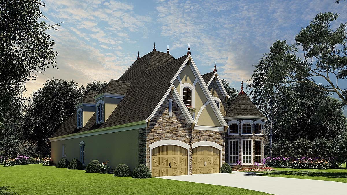 European, French Country, Tudor, Victorian Plan with 2889 Sq. Ft., 4 Bedrooms, 3 Bathrooms, 2 Car Garage Picture 3