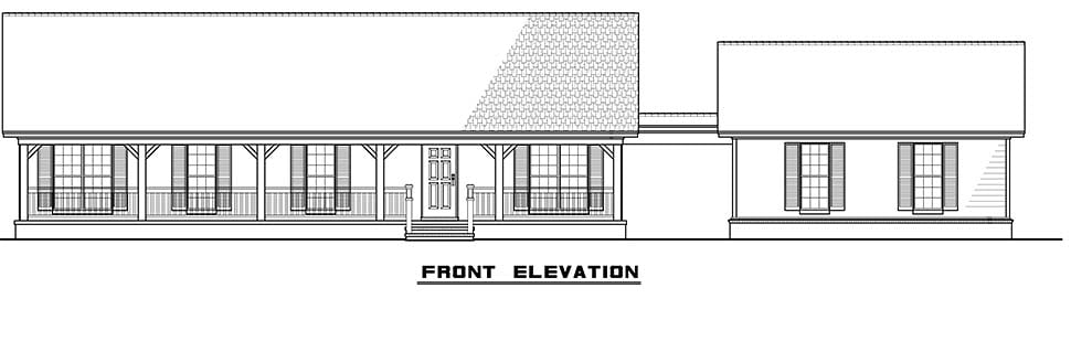 Cabin, Country, Ranch Plan with 1800 Sq. Ft., 3 Bedrooms, 2 Bathrooms, 2 Car Garage Picture 4