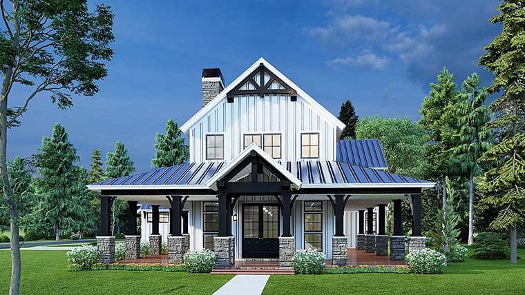 Barndominium, Bungalow, Country, Craftsman, Farmhouse Plan with 3014 Sq. Ft., 3 Bedrooms, 5 Bathrooms, 2 Car Garage Picture 6