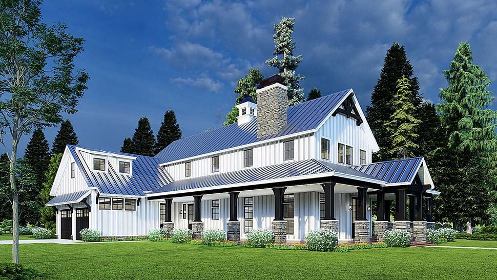 Barndominium, Bungalow, Country, Craftsman, Farmhouse Plan with 3014 Sq. Ft., 3 Bedrooms, 5 Bathrooms, 2 Car Garage Picture 9