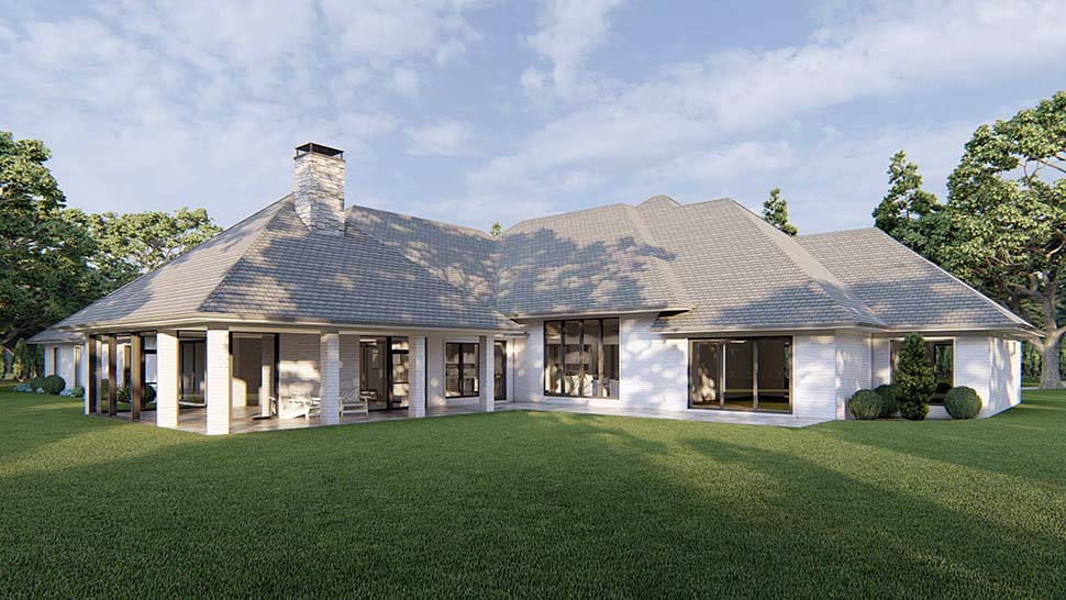 Contemporary, European, Traditional Plan with 4834 Sq. Ft., 4 Bedrooms, 5 Bathrooms, 4 Car Garage Picture 4