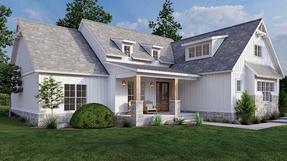 Bungalow, Contemporary, Country, Craftsman, Farmhouse Plan with 2715 Sq. Ft., 5 Bedrooms, 4 Bathrooms, 4 Car Garage Picture 5