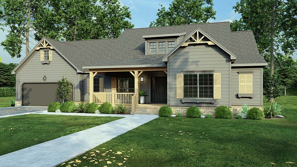 Bungalow, Coastal, Country, Craftsman, Farmhouse, Southern, Traditional Plan with 2211 Sq. Ft., 4 Bedrooms, 3 Bathrooms, 2 Car Garage Picture 7