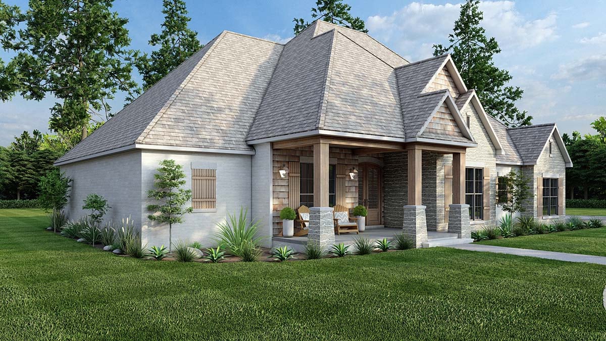 Bungalow, Craftsman, Southern, Traditional Plan with 2340 Sq. Ft., 4 Bedrooms, 4 Bathrooms, 4 Car Garage Picture 3