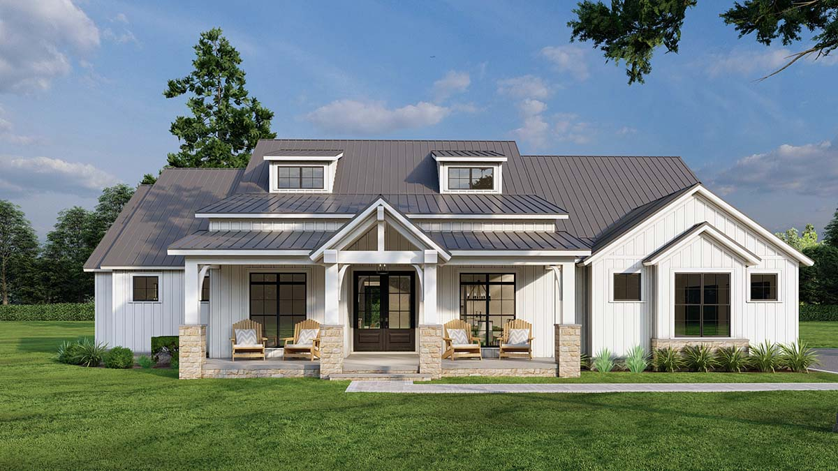 Plan 82743 | Traditional Style with 4 Bed, 4 Bath, 3 Car Garage