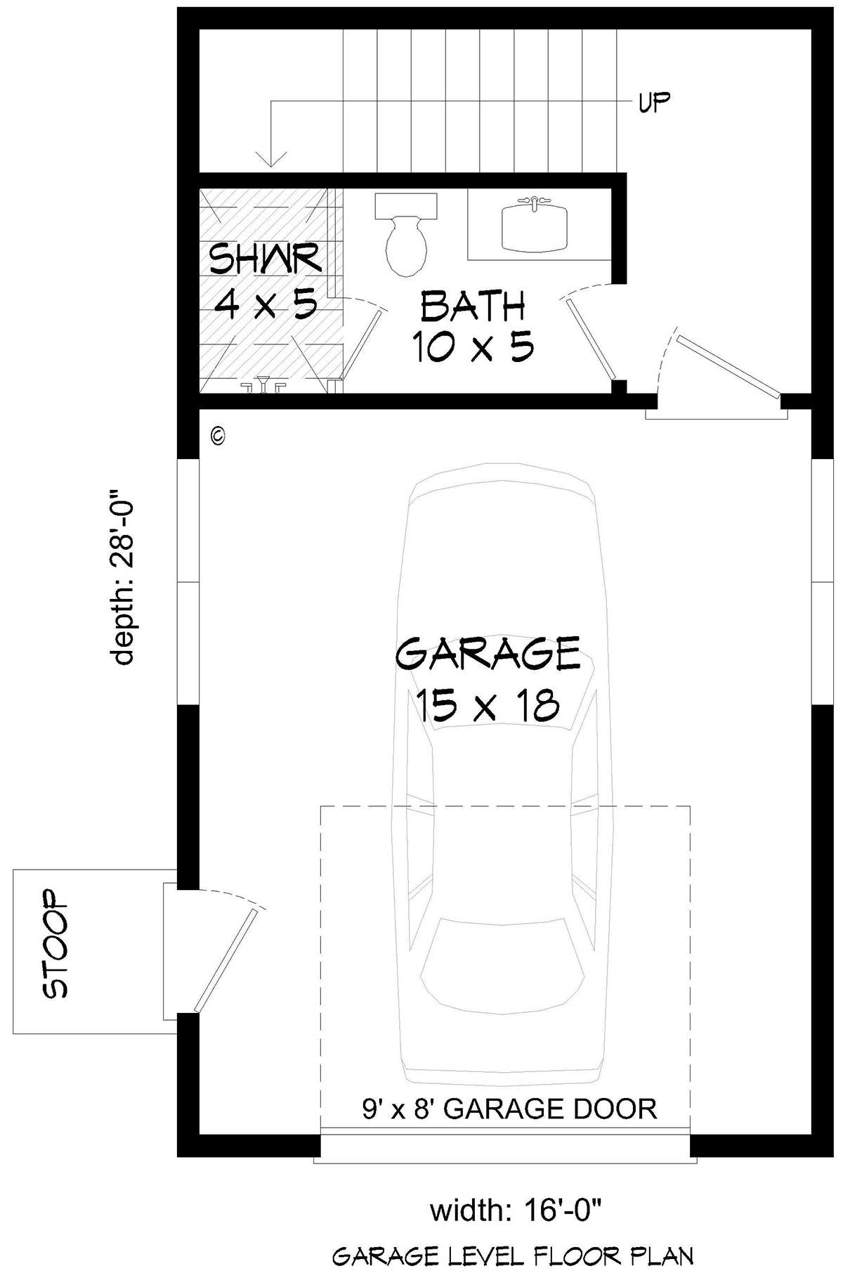 Plan 84808 | Prairie Style 1 Car Garage