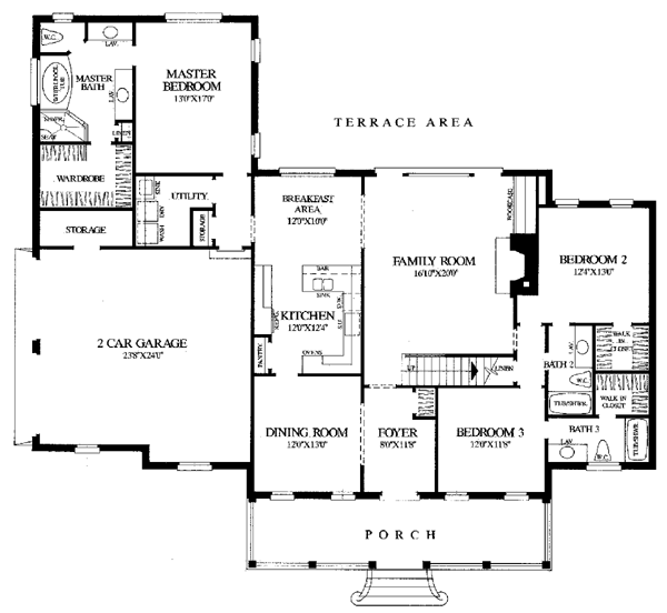 Plan 86137 | Traditional Style with 4 Bed, 4 Bath, 2 Car Garage
