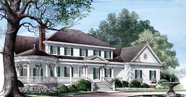 Colonial, Farmhouse, Plantation, Southern, Victorian Plan with 3728 Sq. Ft., 4 Bedrooms, 5 Bathrooms, 3 Car Garage Elevation