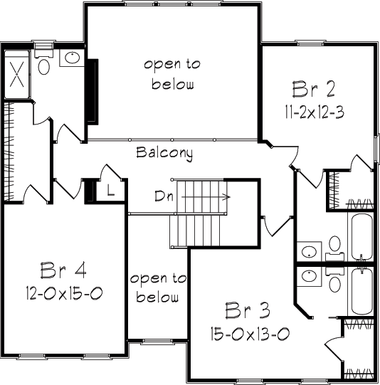 Plan 87340 | Traditional Style with 4 Bed, 5 Bath, 2 Car Garage