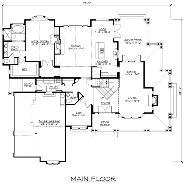 Plan 87678 | Craftsman Style with 4 Bed, 3 Bath, 3 Car Garage