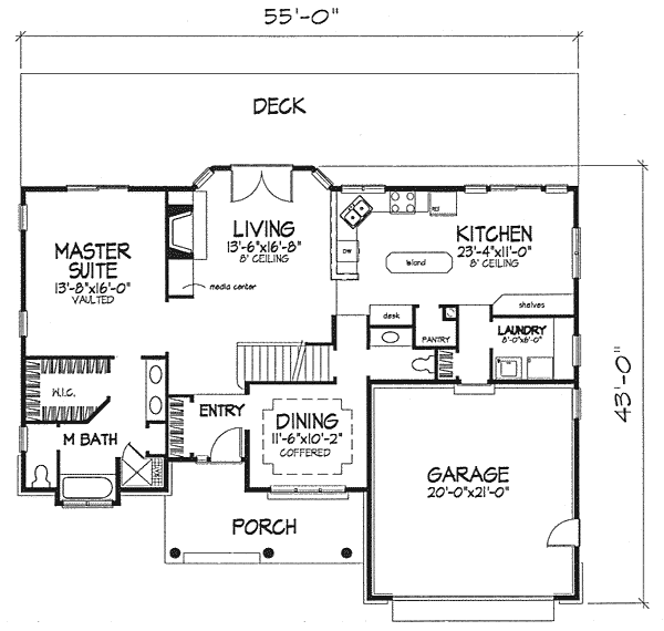 Plan 88240 | Traditional Style with 3 Bed, 3 Bath, 2 Car Garage