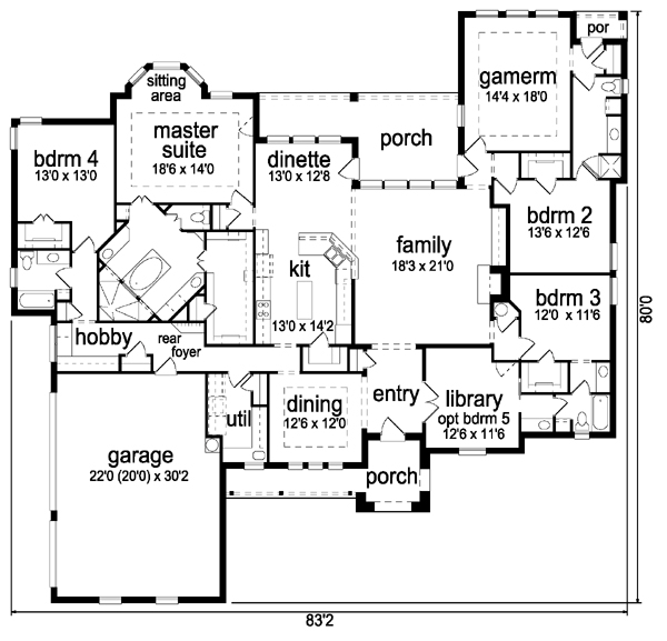 Plan 88661 | Tudor Style with 4 Bed, 4 Bath, 3 Car Garage