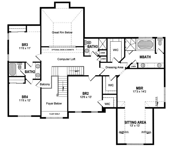 Plan 94168 | Traditional Style with 4 Bed, 4 Bath, 3 Car Garage