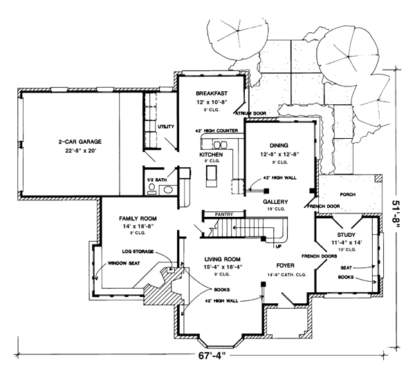 Plan 95641 | Tudor Style with 3 Bed, 3 Bath, 2 Car Garage