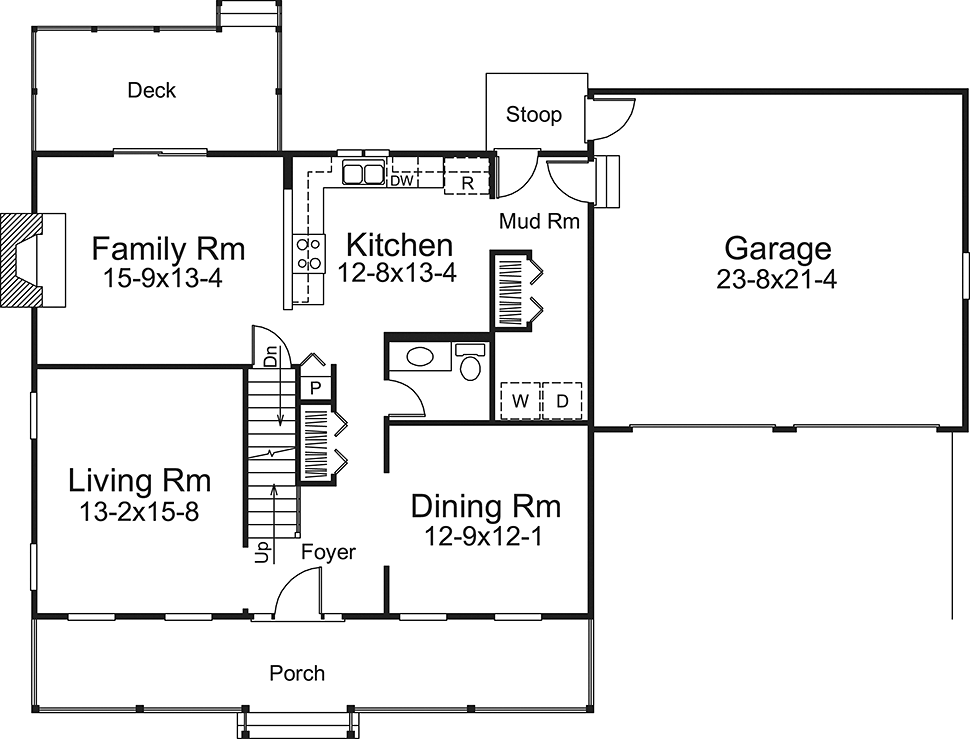 Plan 97227 | Country House Plan with 2 Car Garage