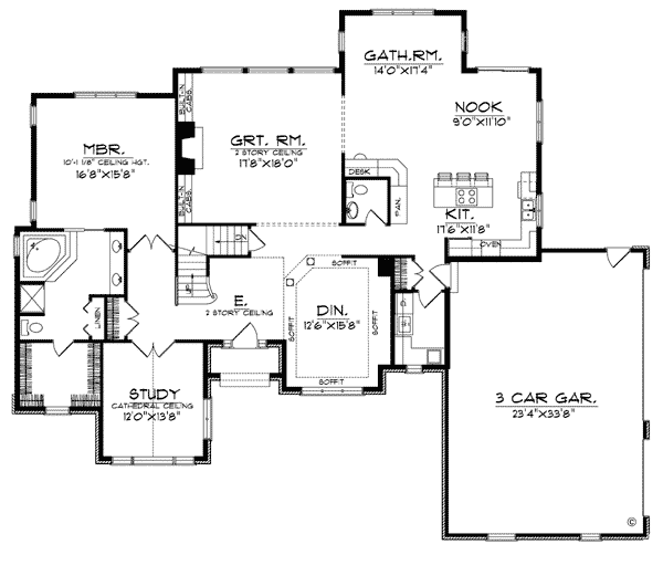 Plan 97379 | Tudor Style with 4 Bed, 4 Bath, 3 Car Garage