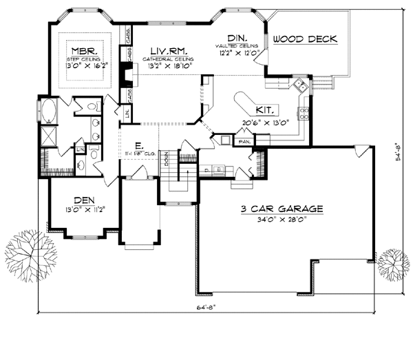 Plan 99184 | Farmhouse Style with 3 Bed, 3 Bath, 3 Car Garage