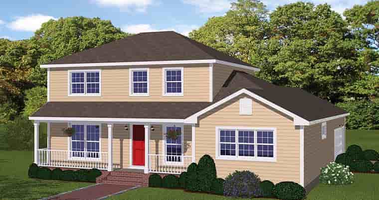 House Plan 40625 - Traditional Style with 2089 Sq Ft, 4 Bed, 3 Bath