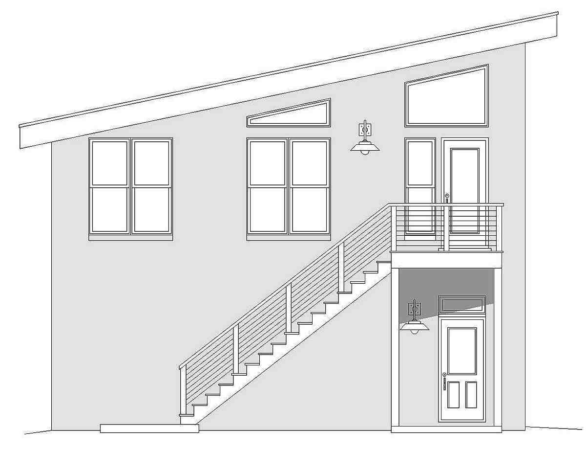 Coastal, Contemporary, Modern 2 Car Garage Apartment Plan 40865 Picture 2