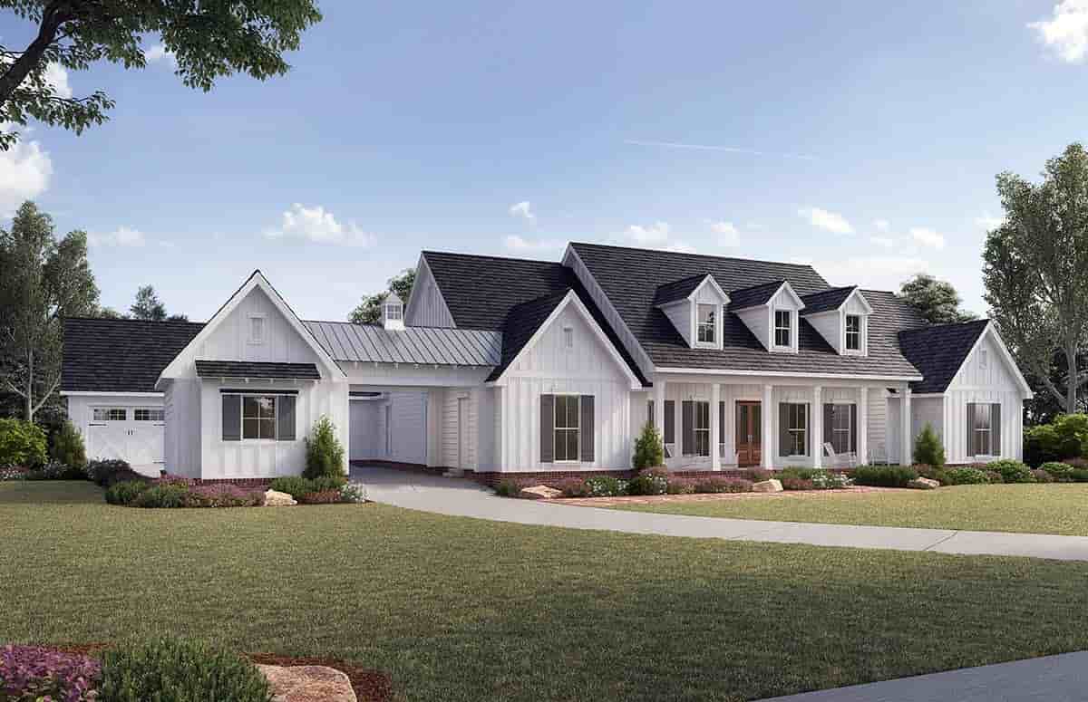 Country, Farmhouse House Plan 41401 with 4 Beds, 4 Baths, 4 Car Garage Picture 1