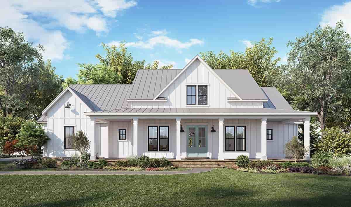 Country, Farmhouse House Plan 41423 with 4 Beds, 3 Baths, 2 Car Garage Picture 1