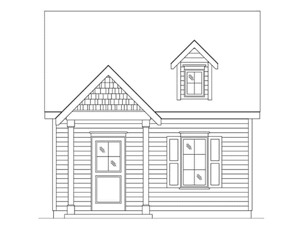 Cabin, Cottage, Narrow Lot, One-Story House Plan 45165 with 1 Beds, 1 Baths Picture 3