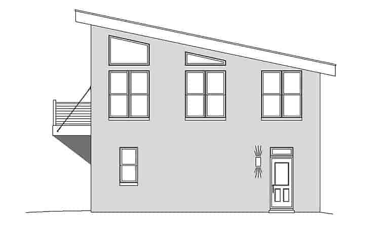 Coastal, Contemporary, Modern Garage-Living Plan 51589 with 1 Beds, 2 Baths, 3 Car Garage Picture 1