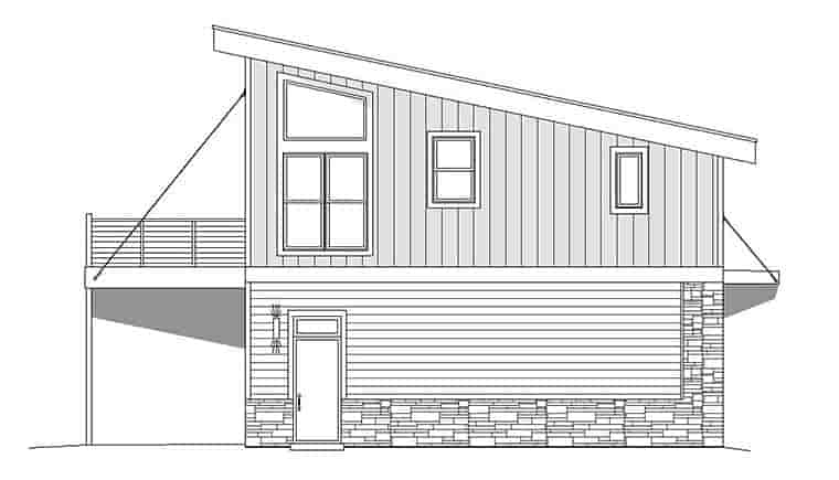 Coastal, Contemporary, Modern Garage-Living Plan 51652 with 1 Beds, 1 Baths, 2 Car Garage Picture 2