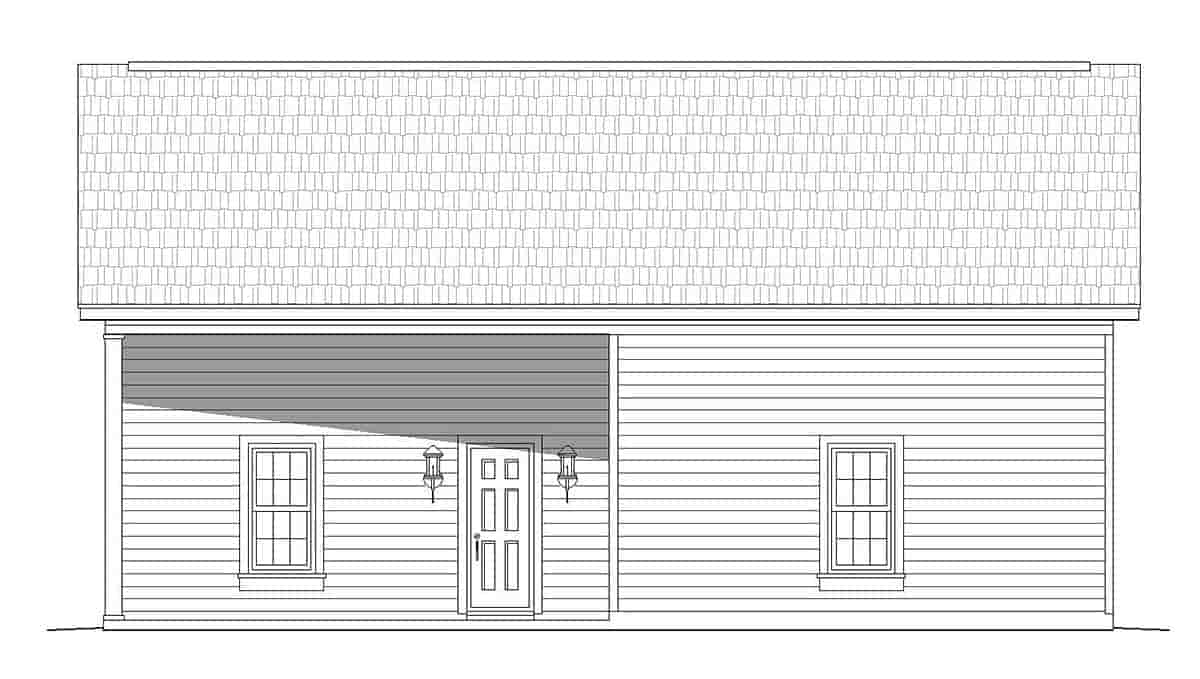 Cape Cod, Coastal, Colonial, Country, Farmhouse, Ranch, Saltbox, Traditional 4 Car Garage Plan 51681 Picture 1