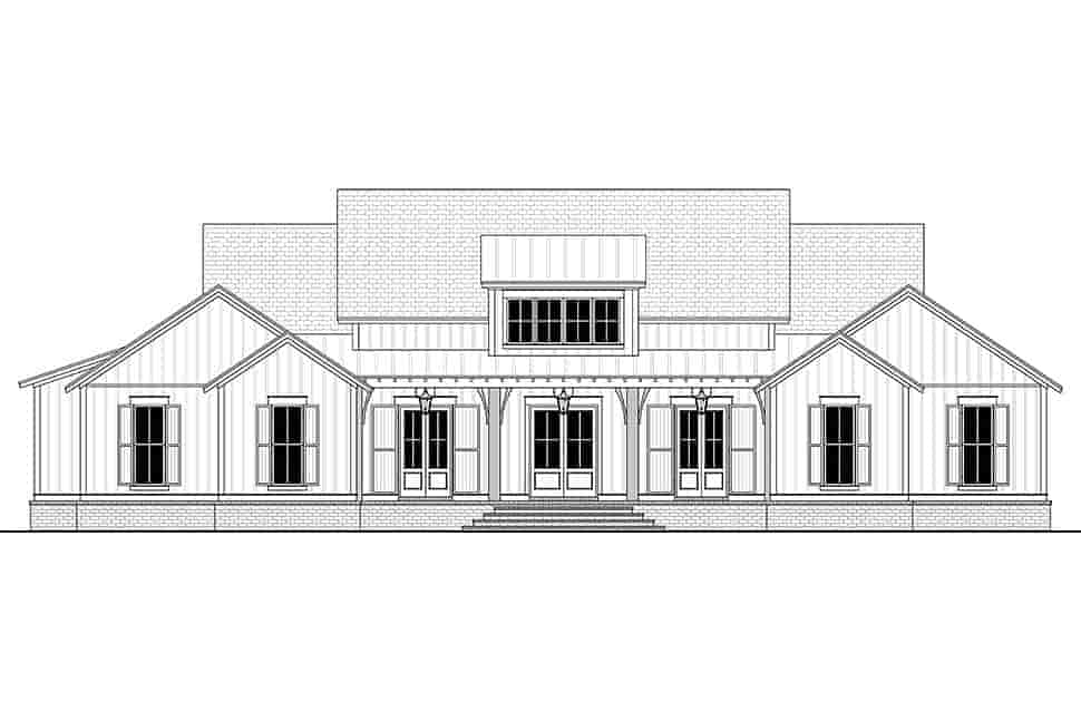 Country, Craftsman, Farmhouse House Plan 51996 with 4 Beds, 4 Baths, 2 Car Garage Picture 3