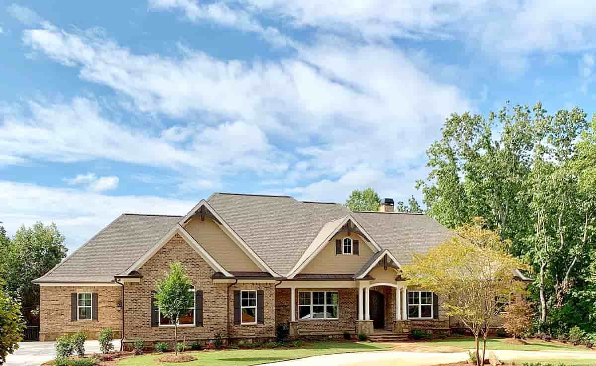 Craftsman, Ranch, Tudor House Plan 52021 with 4 Beds, 5 Baths, 3 Car Garage Picture 1