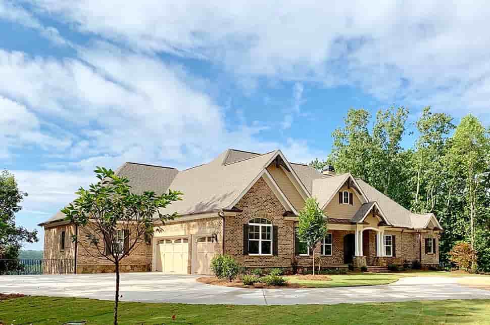 Craftsman, Ranch, Tudor House Plan 52021 with 4 Beds, 5 Baths, 3 Car Garage Picture 2