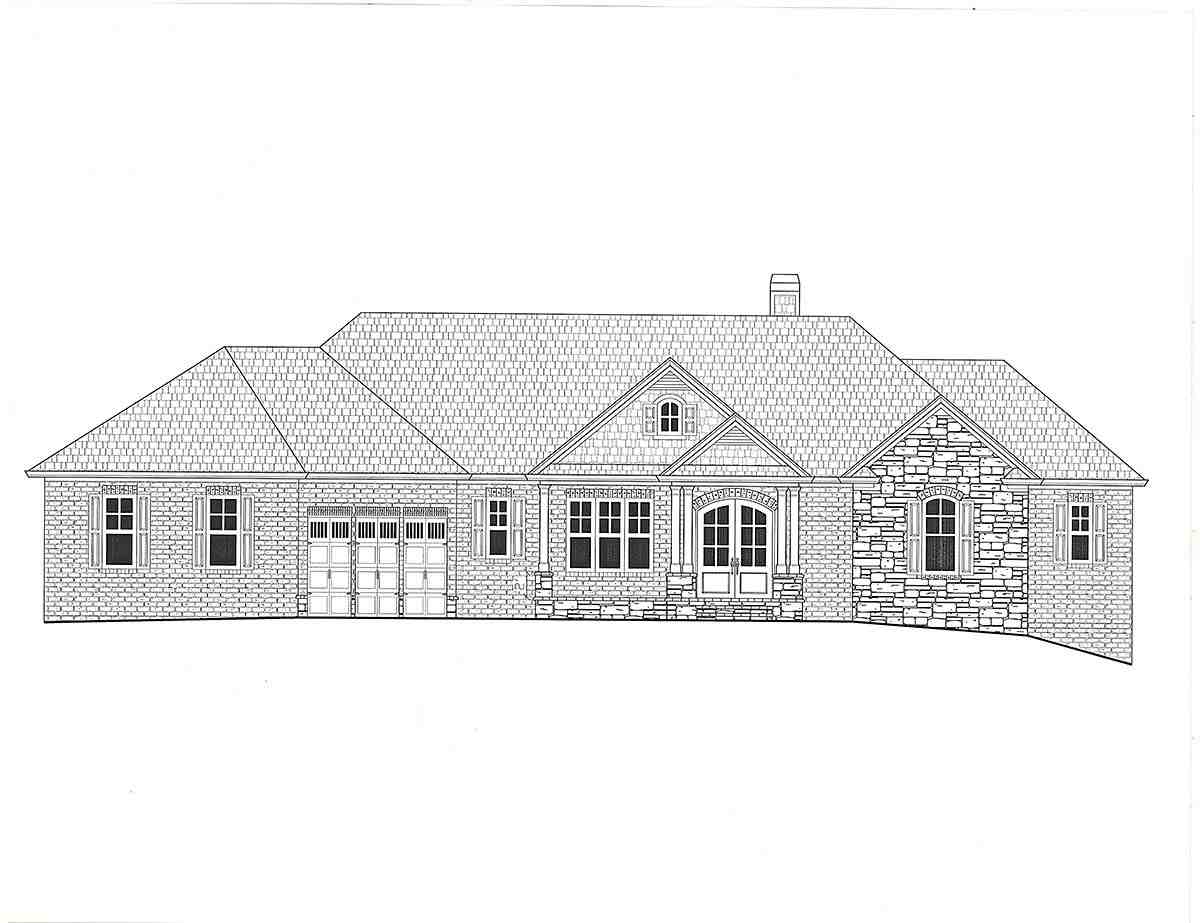 Craftsman, Traditional House Plan 52039 with 4 Beds, 4 Baths, 3 Car Garage Picture 1