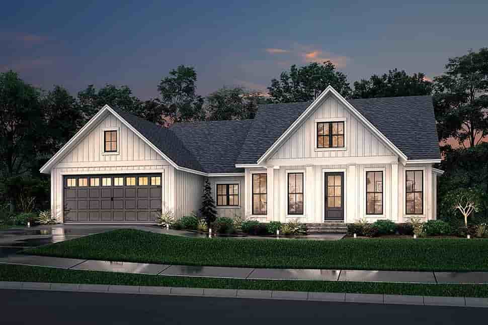 Country, Farmhouse, One-Story, Traditional House Plan 56715 with 3 Beds, 2 Baths, 2 Car Garage Picture 4