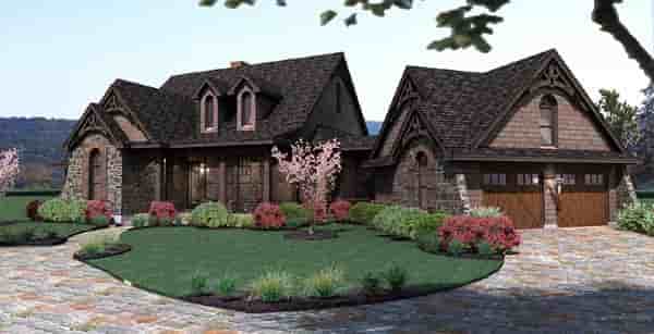 Cottage, Craftsman, Tuscan House Plan 65866 with 3 Beds, 3 Baths, 2 Car Garage Picture 1
