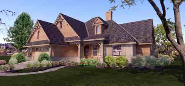 Cottage, Craftsman, Ranch, Tuscan House Plan 65873 with 4 Beds, 2 Baths, 2 Car Garage Picture 1