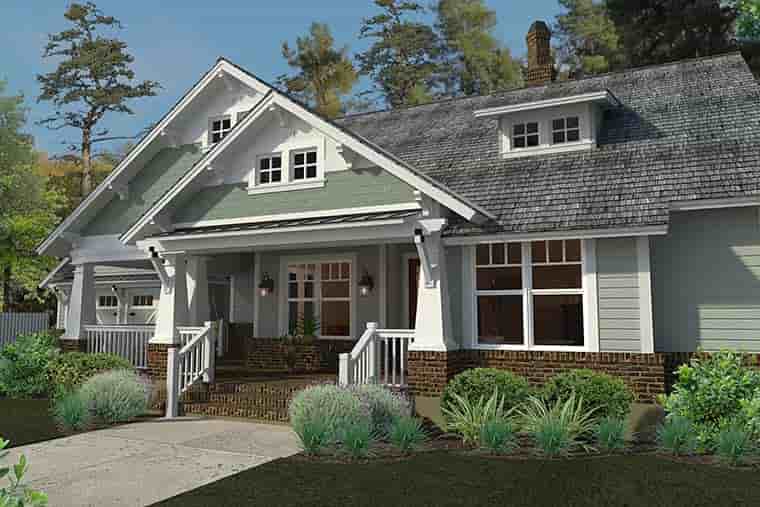 Bungalow, Cottage, Craftsman House Plan 75137 with 3 Beds, 2 Baths, 2 Car Garage Picture 3