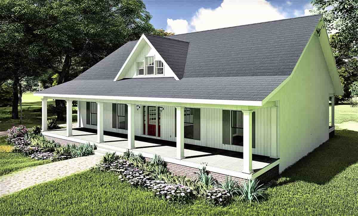 Country, Southern House Plan 77407 with 3 Beds, 2 Baths, 2 Car Garage Picture 1