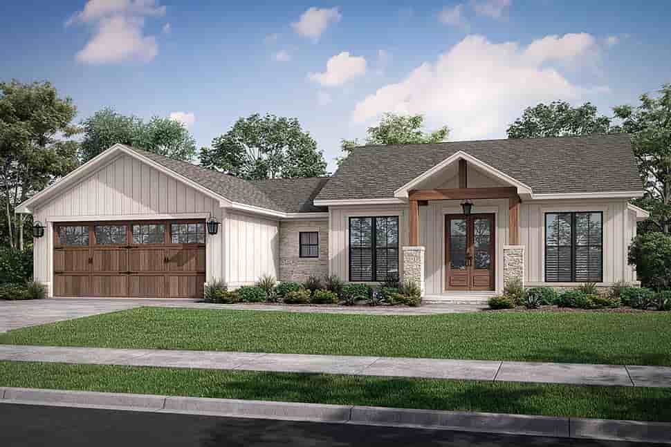 Bungalow, Country, Craftsman, Farmhouse, Ranch House Plan 80818 with 3 Beds, 3 Baths, 2 Car Garage Picture 4