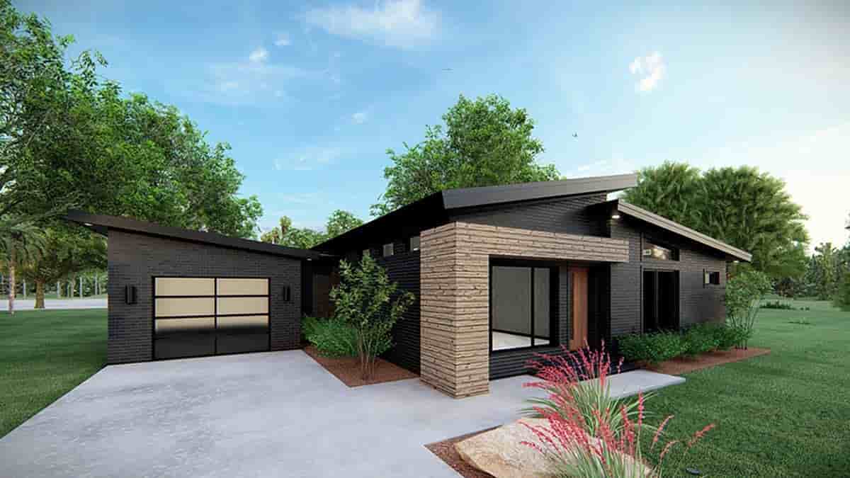 Modern House Plan 82569 with 3 Beds, 2 Baths, 1 Car Garage Picture 2