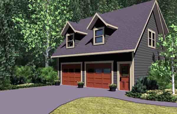 Cape Cod, Traditional 2 Car Garage Apartment Plan 96220 with 1 Beds, 1 Baths Picture 1