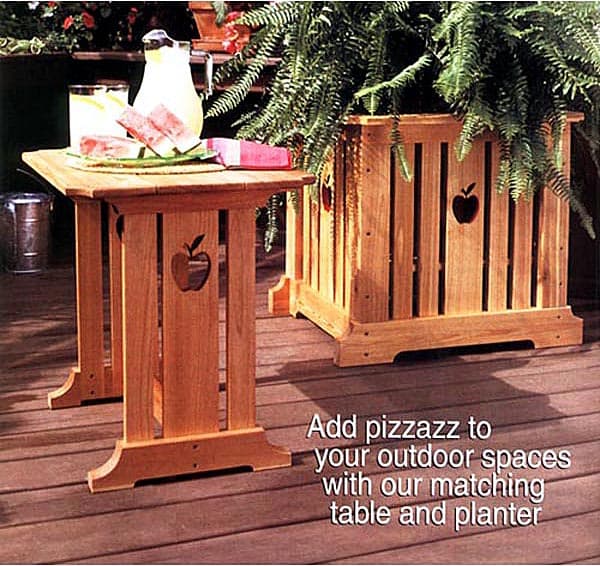 Patio Table & Planter Woodworking Plan - Product Code DP-00131